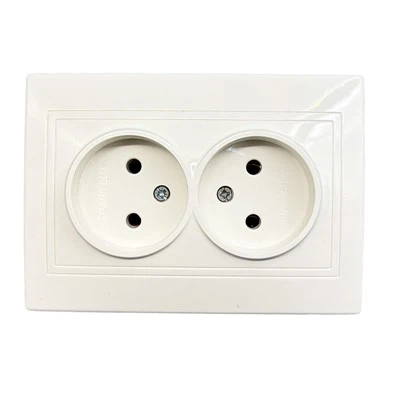 Double Socket 2P White EU