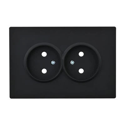 EU Standard Two Gang Socket Black